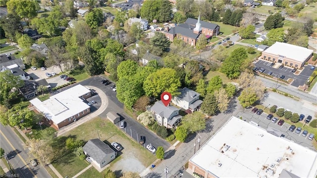 104 E Wilson St, Mebane, NC 27302 - aerial overview of property's location with nearby suburban area