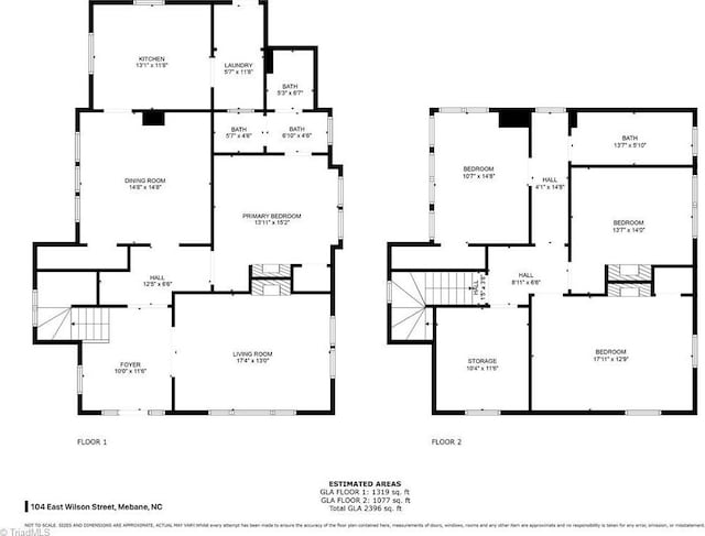 104 E Wilson St, Mebane, NC 27302 - room layout