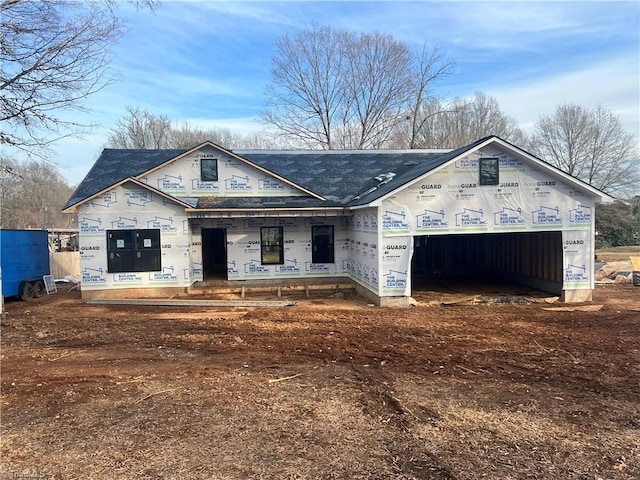 view of unfinished property