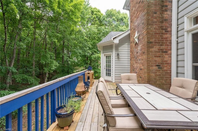 6516 Dornoch Dr, Greensboro, NC 27410 - wooden terrace with outdoor dining area