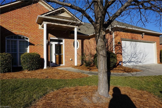 property entrance with a garage