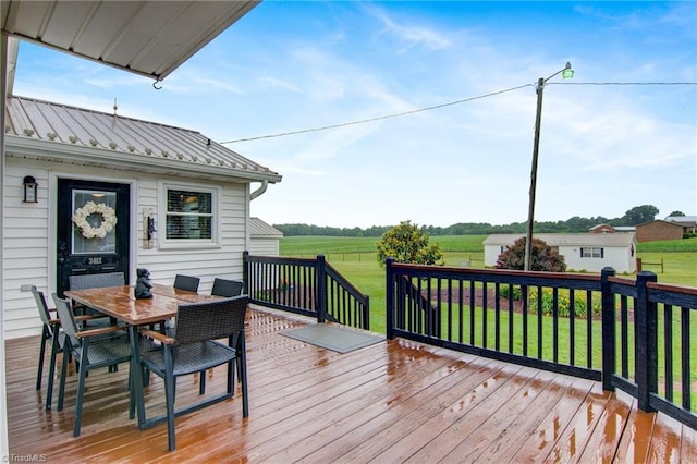 3412 Smithtown Rd, East Bend, NC 27018 - deck featuring outdoor dining area and a yard