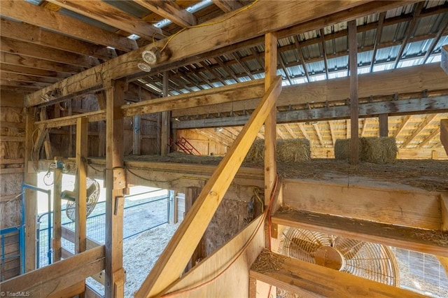 view of unfinished attic