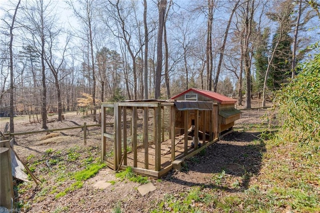 view of yard with an outbuilding and exterior structure