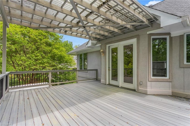 wooden deck with a pergola
