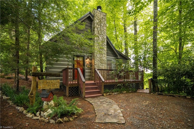 rear view of house with a deck