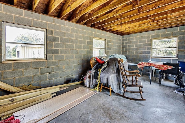 interior space with concrete flooring