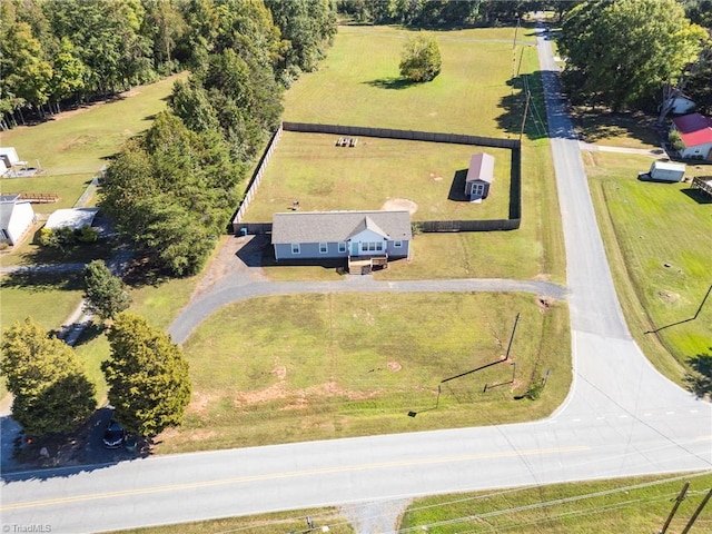 aerial view with a rural view