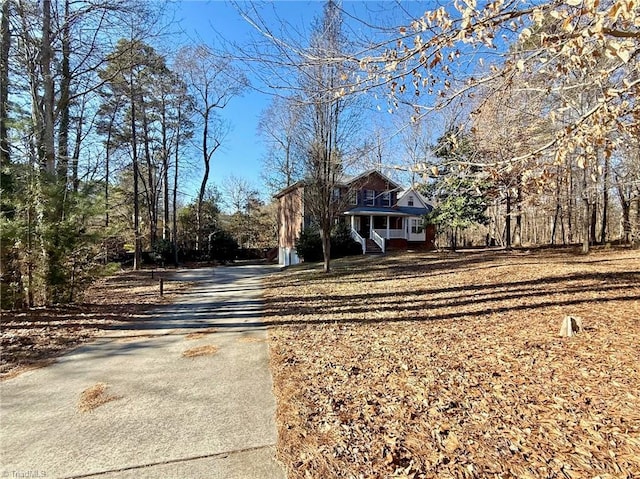 view of front of house with covered porch