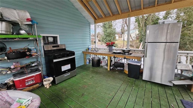 view of patio / terrace with sink