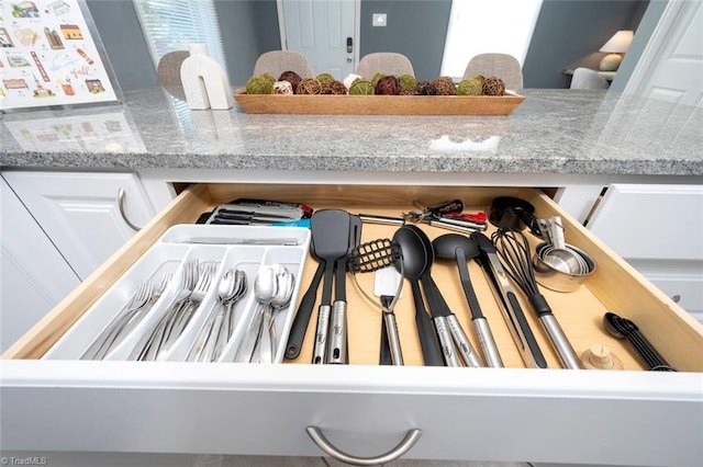 kitchen view of white cabinets