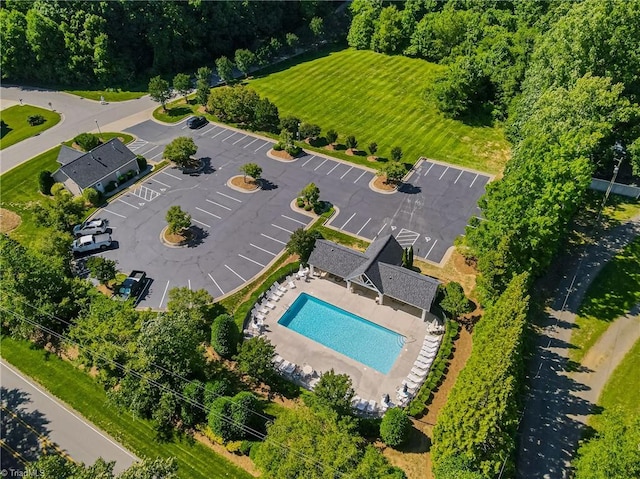 4548 River Gate Dr, Clemmons, NC 27012 - drone / aerial view of a pool area