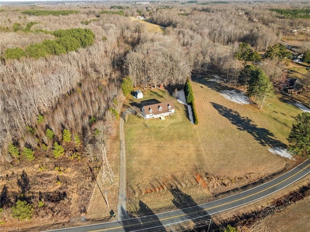 drone / aerial view with a rural view