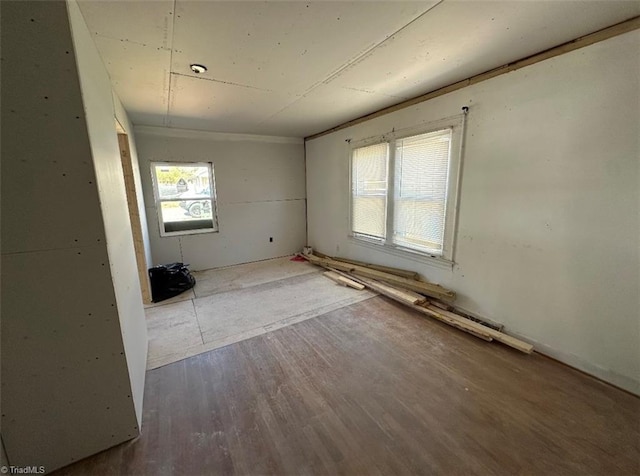 empty room featuring wood finished floors