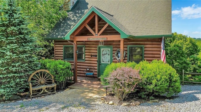 240 Deer Knoll Dr, Piney Creek, NC 28663 - log cabin featuring roof with shingles
