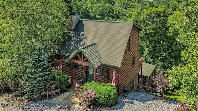 240 Deer Knoll Dr, Piney Creek, NC 28663 - aerial view of property and surrounding area featuring a forest