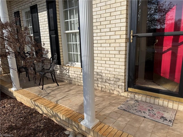 view of patio featuring covered porch