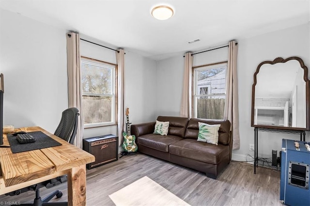 office featuring light hardwood / wood-style floors