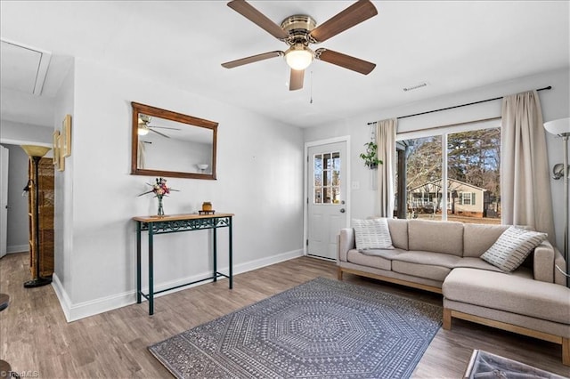 living room featuring hardwood / wood-style floors