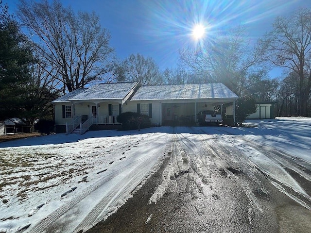 view of single story home