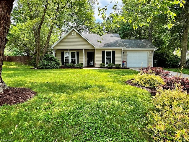 4003 Honey Locust Ct, Greensboro, NC 27410 - ranch-style home featuring a garage, concrete driveway, and a shingled roof