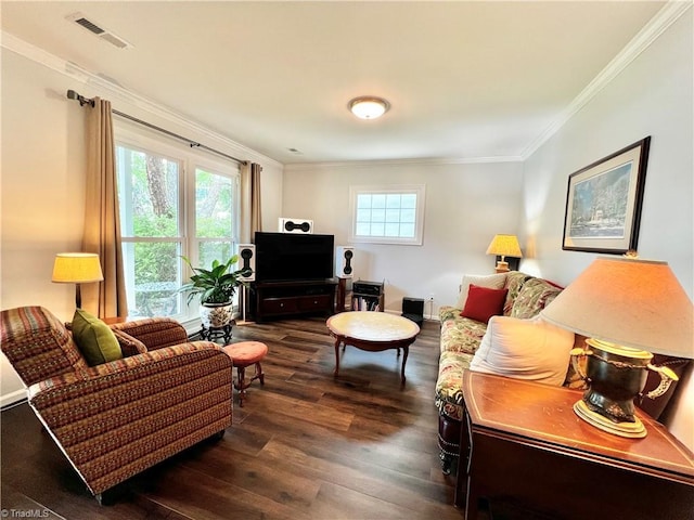 4003 Honey Locust Ct, Greensboro, NC 27410 - living area with ornamental molding and wood finished floors
