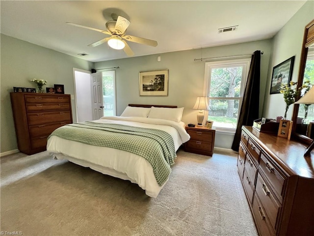4003 Honey Locust Ct, Greensboro, NC 27410 - bedroom featuring light carpet, baseboards, and a ceiling fan