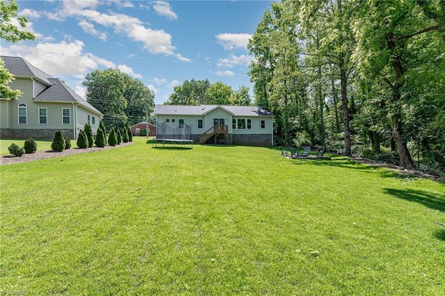 817 Jefferson Rd, Greensboro, NC 27410 - view of grassy yard with a trampoline