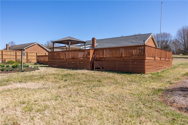 view of yard featuring a deck