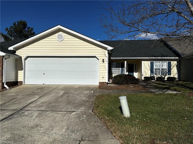 single story home featuring a garage