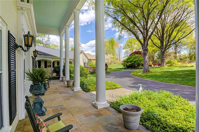 view of patio with covered porch