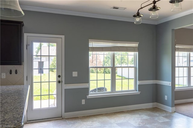 4008 Meadow Valley Dr, High Point, NC 27265 - doorway to outside with crown molding and baseboards