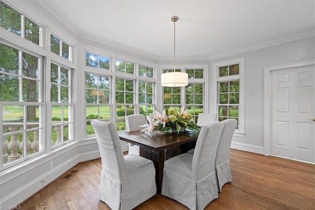 sunroom / solarium with visible vents