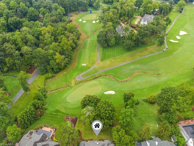 bird's eye view with golf course view