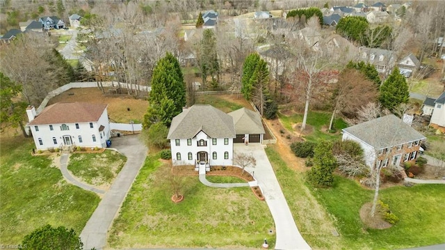 bird's eye view with a residential view
