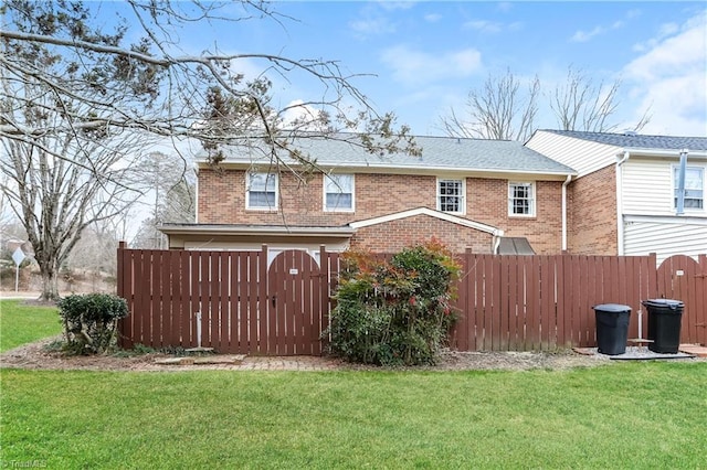 3905 Valley Ct Unit F, Winston-Salem, NC 27106 - back of property featuring a gate and brick siding
