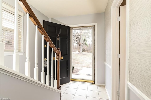 3905 Valley Ct Unit F, Winston-Salem, NC 27106 - foyer featuring stairway and light tile patterned floors