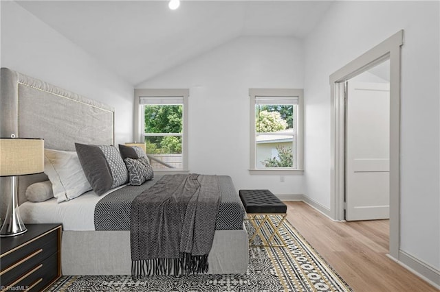 502 Eighth St, Mebane, NC 27302 - bedroom with wood finished floors and lofted ceiling