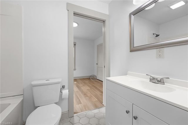 502 Eighth St, Mebane, NC 27302 - bathroom with vanity and tile patterned floors