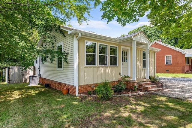 502 Eighth St, Mebane, NC 27302 - view of front of property with board and batten siding and crawl space