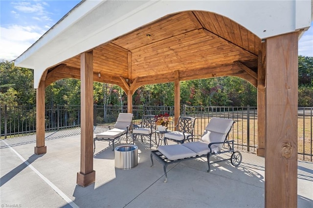 view of patio / terrace with a gazebo