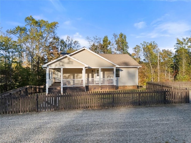 view of front of home with covered porch