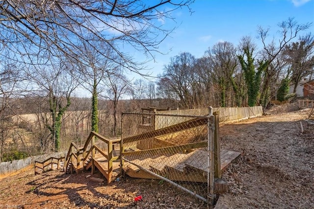 view of yard featuring fence