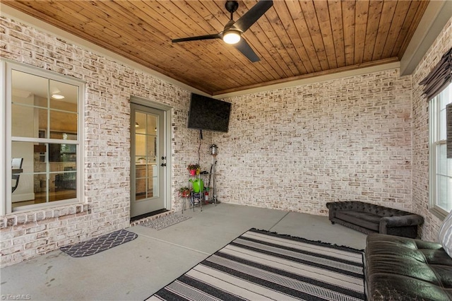 view of patio with ceiling fan