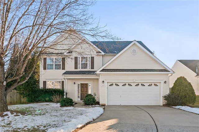 view of front of house with a garage