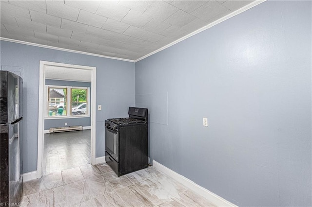 415 White Oak St, High Point, NC 27260 - empty room featuring ornamental molding and baseboard heating