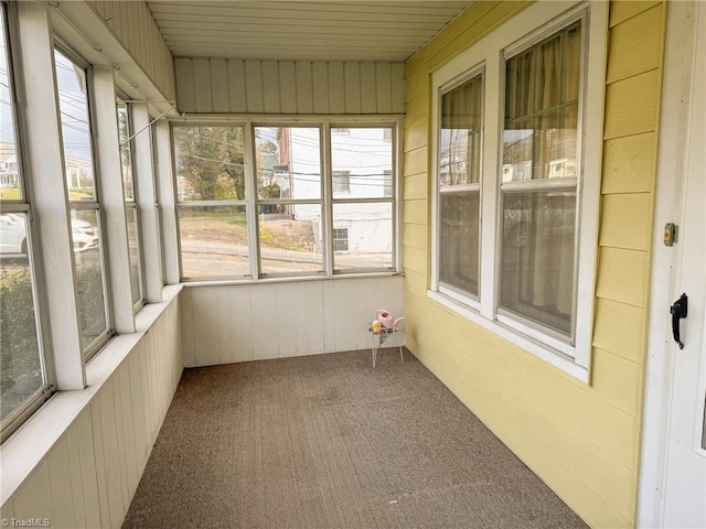 view of unfurnished sunroom