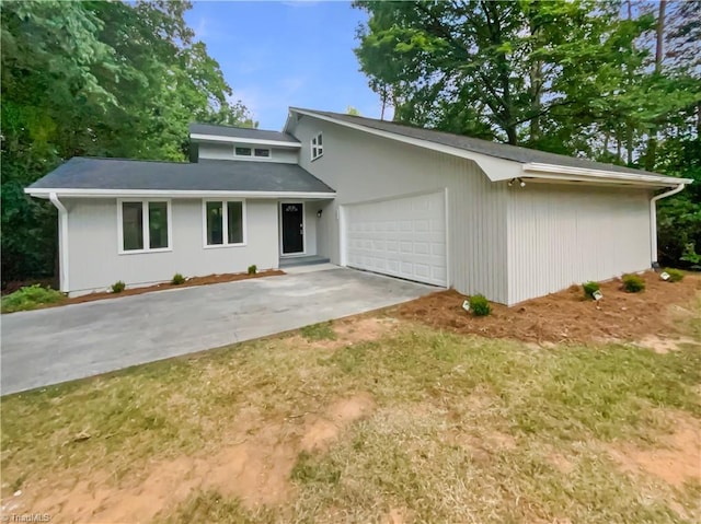 view of front of house with a garage