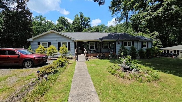2800 Loch Dr, Winston-Salem, NC 27106 - ranch-style house featuring covered porch and a front yard