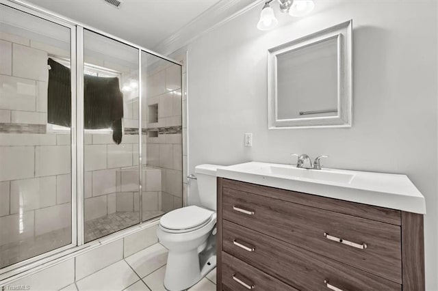 3523 Riverside Dr, Greensboro, NC 27406 - full bath featuring a stall shower, toilet, tile patterned flooring, and vanity